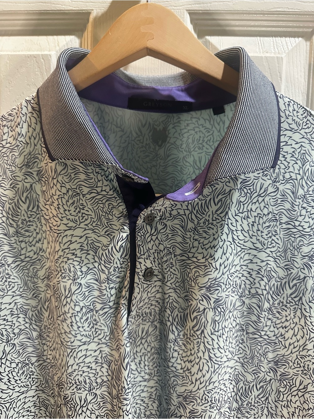 Greyson Den Of Thieves Polo Light Blue Purple Wolves Golf XL - Picture 3 of 9